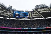 30 July 2023; The names of the match officials are shown on a big screen before the GAA Football All-Ireland Senior Championship final match between Dublin and Kerry at Croke Park in Dublin. Photo by Piaras Ó Mídheach/Sportsfile