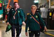 31 July 2023; Republic of Ireland manager Vera Pauw arrives before the FIFA Women's World Cup 2023 Group B match between Republic of Ireland and Nigeria at Brisbane Stadium in Brisbane, Australia. Photo by Stephen McCarthy/Sportsfile