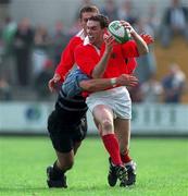 27 September 1997; John Kelly of Munster is tackled by Jonathan Humphreys of Cardiff during the Heineken Cup Rugby Pool 4 Round 4 match between Munster and Cardiff in Musgrave Park in Cork. Photo by Matt Browne/Sportsfile
