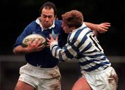 13 December 1997; Kevin Nowlan of St Mary's College is tackled by Robin Morrow of Dungannon during the All-Ireland League Division 1 match between St Mary's College RFC and Dungannon RFC at Templeville Road in Dublin. Photo by Matt Browne/Sportsfile