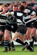 28 February 1998; Mick Galwey of Shannon is tackled by Billy Treacy of Old Belvedere during the All-Ireland League Division 1 match between Old Belvedere RFC and Shannon RFC at Anglesea Road in Dublin. Photo by David Maher/Sportsfile