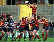 24 January 1998; Aidan McCullen of Lansdowne wins a lineout during the All-Ireland League Division 1 match between Lansdowne RFC and Shannon RFC at Lansdowne Road in Dublin. Photo by Matt Browne/Sportsfile