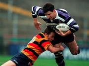 14 December 1997; Ciaran Clarke of Terenure is tackled by Marcus Dillon of Lansdowne during the All-Ireland League Division 1 match between Lansdowne RFC and Terenure RFC at Lansdowne Road in Dublin. Photo by Ray McManus/Sportsfile