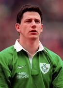 21 March 1998; Ciaran Clarke of Ireland prior to the Five Nations Rugby Championship match between Ireland and Wales at Lansdowne Road in Dublin, Ireland. Photo by Brendan Moran/Sportsfile