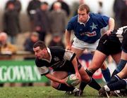 14 March 1998; Colin Forde of Old Crescent in action against Conor McGuinness of St Mary's College during the All-Ireland League Division 1 match between Old Crescent RFC and St Mary's College RFC at Rossbrien in Limerick. Photo by David Maher/Sportsfile