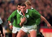 18 November 1995; David Corkery of Ireland during the Autumn International match between Ireland and Fiji at Lansdowne Road in Dublin. Photo by Brendan Moran/Sportsfile