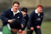 25 February 1996; David Humphreys during Ireland Rugby squad training at Lansdowne Road in Dublin. Photo by Brendan Moran/Sportsfile