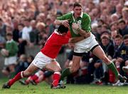 20 March 1998; Eddie Halvey of Ireland is tackled by Jason Lewis of Wales during the 'A' Rugby International between Ireland and Wales in Thomond Park in Limerick. Photo by David Maher/Sportsfile