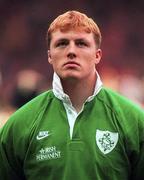 1 February 1997; Eric Miller of Ireland prior to the Five Nations Rugby Championship match between Wales and Ireland at Lansdowne Road in Dublin. Photo by Brendan Moran/Sportsfile