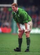 1 February 1997; Eric Miller of Ireland during the Five Nations Rugby Championship match between Wales and Ireland at Lansdowne Road in Dublin. Photo by Brendan Moran/Sportsfile