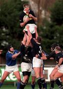 21 February 1998; Gary Longwell of Ballymena wins a lineout during the All-Ireland League Division 1 match between St Mary's College RFC and Ballymena RFC at Anglesea Road in Dublin. Photo by David Maher/Sportsfile