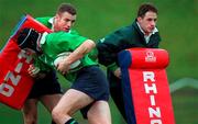 3 March 1998; Ireland players, from left, Paddy Johns, Kevin Maggs and David Humphreys during rugby squad training at the University of Limerick in Limerick. Photo by Matt Browne/Sportsfile