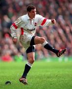 4 April 1998; Paul Grayson of England kicks a conversion during the Five Nations Rugby Championship match between England and Ireland at Twickenham Stadium in London, England. Photo by Matt Browne/Sportsfile