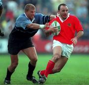 27 September 1997; Rhys Ellison of Munster is tackled by Greg Kakala of Cardiff during the Heineken Cup Rugby Pool 4 Round 4 match between Munster and Cardiff in Musgrave Park in Cork. Photo by Matt Browne/Sportsfile