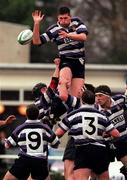6 December 1997; Rory Sheriff of Terenure College wins a lineout during the All-Ireland League Division 1 match between Terenure College RFC and St Mary's College RFC at Lakelands Park in Dublin. Photo by Matt Browne/Sportsfile