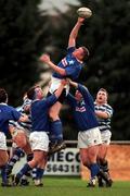 13 December 1997; Steve Jameson of St Mary's College wins a lineout during the All-Ireland League Division 1 match between St Mary's College RFC and Dungannon RFC at Templeville Road in Dublin. Photo by Brendan Moran/Sportsfile