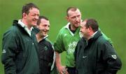 3 March 1998; Ireland players, from left, Mick Galwey, Nick Popplewell, Trevor Brennan and Peter Clohessy during rugby squad training at the University of Limerick in Limerick. Photo by Matt Browne/Sportsfile