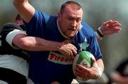 11 April 1998; Trevor Brennan of St Mary's College is tackled by Steve Cleave of Old Belvedere on the way to scoring his side's second try during their All-Ireland League Divisin 1 match between Old Belvedere RFC and St Mary's College RFC at Anglesea Road in Dublin. Photo by David Maher/Sportsfile