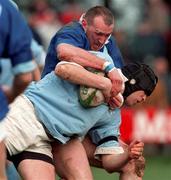 28 February 1998; Van Humphreys of Garryowen is tackled by Trevor Brennan of St Mary's College during the All-Ireland League Division 1 match between Garryowen and St Mary's College at Dooradoyle in Limerick. Photo by Brendan Moran/Sportsfile