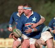28 February 1998; Victor Costello of St Mary's College is tackled by Andrew Birmingham of Garryowen during the All-Ireland League Division 1 match between Garryowen and St Mary's College at Dooradoyle in Limerick. Photo by Brendan Moran/Sportsfile