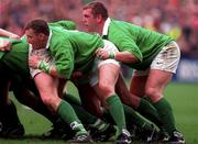 21 March 1998; Victor Costello, right, and David Corkery of Ireland during the Five Nations Rugby Championship match between Ireland and Wales at Lansdowne Road in Dublin, Ireland. Photo by Brendan Moran/Sportsfile