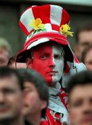 21 March 1998; A Wales supporter looks on during the Five Nations Rugby Championship match between Ireland and Wales at Lansdowne Road in Dublin, Ireland. Photo by Brendan Moran/Sportsfile