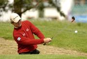 29 June 2004; Graeme McDowell plays out of the bunker on the 4th hole during a practice round. K Club, Straffan, Co. Kildare. Picture credit; Damien Eagers / SPORTSFILE