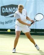 30 June 2004; Elsa O'Riain, the number 3 seed, in action during her match with Emma Murphy. Danone Irish National Tennis Championships, Donnybrook Tennis Club, Dublin. Picture credit; Brendan Moran / SPORTSFILE