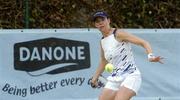 30 June 2004; Yvonne Doyle, the no.1 seed, in action duriing the game. Danone Irish National Tennis Championships, Yvonne Doyle.v.Lisa Lawlor, Donnybrook Tennis Club, Dublin. Picture credit; Brendan Moran / SPORTSFILE