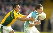 3 July 2004; James Sherry, Fermanagh, in action against Tomas O'Connor, Meath. Bank of Ireland Football Championship Qualifier, Round 2, Fermanagh v Meath, Brewster Park, Enniskillen, Co. Fermanagh. Picture credit; Brendan Moran / SPORTSFILE