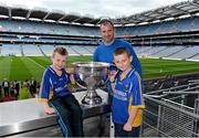31 August 2013; Former Armagh star Steven McDonnell was the final GAA player to feature on the Bord Gáis Energy Legends Tour Series 2013 when he gave a unique tour of the Croke Park stadium and facilities this week. Steven is pictured here with Ryan Cleary, aged 5, and his brother Micheál, aged 10, from Dunlavin, Co. Wicklow. For details of further Croke Park and museum events please check out www.crokepark.ie/events. Croke Park, Dublin. Picture credit: Matt Browne / SPORTSFILE