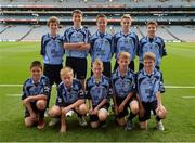 1 September 2013; The Dublin team of, back row, from left, Ronan Fox, Brian Murphy, PJ Daly, Darragh Battigan-Warnock and Dylan Reilly, front row, from left, Alan Barrett, Seán O'Donnell, Daniel Walsh, Craig P Malone and Damien McCaul before the INTO/RESPECT Exhibition GoGames at the GAA Football All-Ireland Senior Championship Semi-Final between Dublin and Kerry. Croke Park, Dublin. Picture credit: Ray McManus / SPORTSFILE