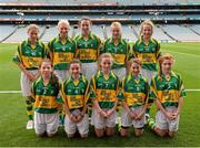 1 September 2013; The Kerry team of, back row, from left, Faye Curley, Eve Sinnott, Tara Berigan, Tiegan Frost and Eva Goggin, front row, from left, Clodagh Dillon, Angela McGuigan, Keeley Corbett Barry, Aoife O'Halloran and Eve Corrigan before the INTO/RESPECT Exhibition GoGames at the GAA Football All-Ireland Senior Championship Semi-Final between Dublin and Kerry. Croke Park, Dublin. Picture credit: Ray McManus / SPORTSFILE