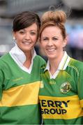 1 September 2013; Kerry supporters Elaine Daly, left, from Tralee, and Maria Fitzgerald, from Kilarney, Co.Kerry before the game. GAA Football All-Ireland Senior Championship, Semi-Final, Dublin v Kerry, Croke Park, Dublin. Picture credit: Stephen McCarthy / SPORTSFILE