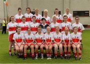 1 September 2013;The Derry squad. All-Ireland Ladies Football Junior Championship, Semi-Final, Offaly v Derry, Carrickmacross Emmets GAA Club, Emmet Park, Monaghan. Picture credit: Oliver McVeigh / SPORTSFILE