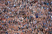 1 September 2013; Dublin supporters cheer on their side from Hill 16 during the game. GAA Football All-Ireland Senior Championship, Semi-Final, Dublin v Kerry, Croke Park, Dublin. Picture credit: Brendan Moran / SPORTSFILE
