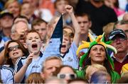 1 September 2013; Dublin supporters celebrate during the game. GAA Football All-Ireland Senior Championship, Semi-Final, Dublin v Kerry, Croke Park, Dublin. Photo by Sportsfile