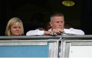 1 September 2013; Former Dublin manager Paul Caffrey and his wife Yvonne during the game. GAA Football All-Ireland Senior Championship, Semi-Final, Dublin v Kerry, Croke Park, Dublin. Picture credit: Stephen McCarthy / SPORTSFILE