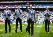 30 July 2023; Michael Donnellan of the 1998 All-Ireland winning Galway jubilee team who were honoured before the GAA Football All-Ireland Senior Championship final match between Dublin and Kerry at Croke Park in Dublin. Photo by Ramsey Cardy/Sportsfile