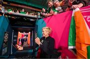 31 July 2023; Republic of Ireland manager Vera Pauw takes a selfie with supporters after the FIFA Women's World Cup 2023 Group B match between Republic of Ireland and Nigeria at Brisbane Stadium in Brisbane, Australia. Photo by Stephen McCarthy/Sportsfile