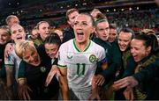 31 July 2023; Katie McCabe of Republic of Ireland with her team after the FIFA Women's World Cup 2023 Group B match between Republic of Ireland and Nigeria at Brisbane Stadium in Brisbane, Australia. Photo by Stephen McCarthy/Sportsfile