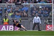 30 July 2023; Kerry goalkeeper Shane Ryan looks on as the ball hits the net for Dublin's first goal, scored by Paddy Small of Dublin, not pictured, during the GAA Football All-Ireland Senior Championship final match between Dublin and Kerry at Croke Park in Dublin. Photo by Piaras Ó Mídheach/Sportsfile