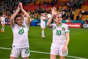31 July 2023; Marissa Sheva, left, and Denise O'Sullivan of Republic of Ireland after during the FIFA Women's World Cup 2023 Group B match between Republic of Ireland and Nigeria at Brisbane Stadium in Brisbane, Australia. Photo by Stephen McCarthy/Sportsfile