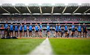 30 July 2023; The Dublin team before the GAA Football All-Ireland Senior Championship final match between Dublin and Kerry at Croke Park in Dublin. Photo by Ramsey Cardy/Sportsfile