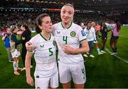 31 July 2023; Niamh Fahey, left, and Louise Quinn of Republic of Ireland after the FIFA Women's World Cup 2023 Group B match between Republic of Ireland and Nigeria at Brisbane Stadium in Brisbane, Australia. Photo by Stephen McCarthy/Sportsfile