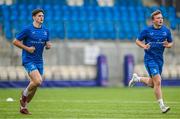 31 July 2023; Tom Larke, left, and Jack Murphy during the Leinster rugby pre-academy training session at The Ken Wall Centre of Excellence in Energia Park, Dublin. Photo by Brendan Moran/Sportsfile