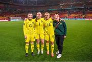 31 July 2023; Republic of Ireland goalkeepers, from left, Megan Walsh, Courtney Brosnan, Grace Moloney and Sophie Whitehouse after the FIFA Women's World Cup 2023 Group B match between Republic of Ireland and Nigeria at Brisbane Stadium in Brisbane, Australia. Photo by Stephen McCarthy/Sportsfile