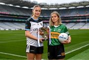 31 July 2023; In attendance at the 2023 ZuCar All-Ireland Ladies Minor Football Finals captains day are Laura Foley of Sligo, left, and Róisín Rahilly of Kerry at Croke Park in Dublin. Photo by Sam Barnes/Sportsfile