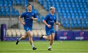 31 July 2023; Oliver Coffey, left, and Davy Colbert during the Leinster rugby pre-academy training session at The Ken Wall Centre of Excellence in Energia Park, Dublin. Photo by Brendan Moran/Sportsfile