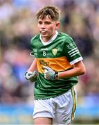 30 July 2023; Donal McDermott, St Teresa's NS, Boyle, Roscommon, representing Kerry, during the INTO Cumann na mBunscol GAA Respect Exhibition Go Games at the GAA Football All-Ireland Senior Championship final match between Dublin and Kerry at Croke Park in Dublin. Photo by Piaras Ó Mídheach/Sportsfile